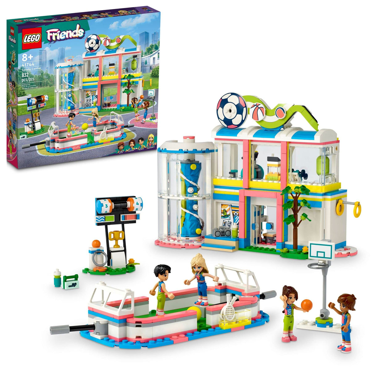 LEGO Friends Sports Center 41744 Building Toy Set,ÃƒÆ’Ã†â€™ÃƒÂ¢Ã¢â€šÂ¬Ã…Â¡ÃƒÆ’Ã¢â‚¬Å¡Ãƒâ€šÃ‚Â  Fun for Boys and Girls Ages 8+, Includes Football, Basketball and Tennis Games, A Fun Gift for Kids Who Love Sports and Pretend Play