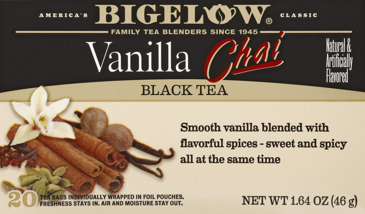 Bigelow Vanilla Chai Tea Bags - 20 Tea bags, 1.64 Ounce