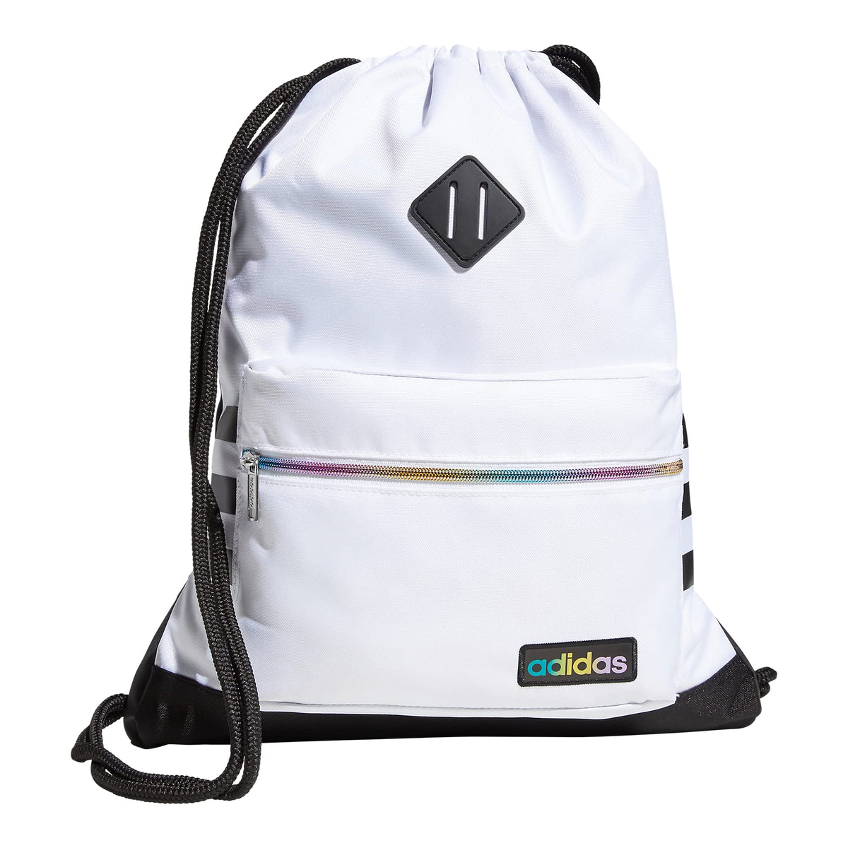 adidas Classic 3S Sackpack, WH/BK/Silver/Rainbow
