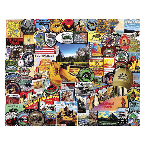 White Mountain Puzzles National Park Badges, 1000 Piece Jigsaw Puzzle