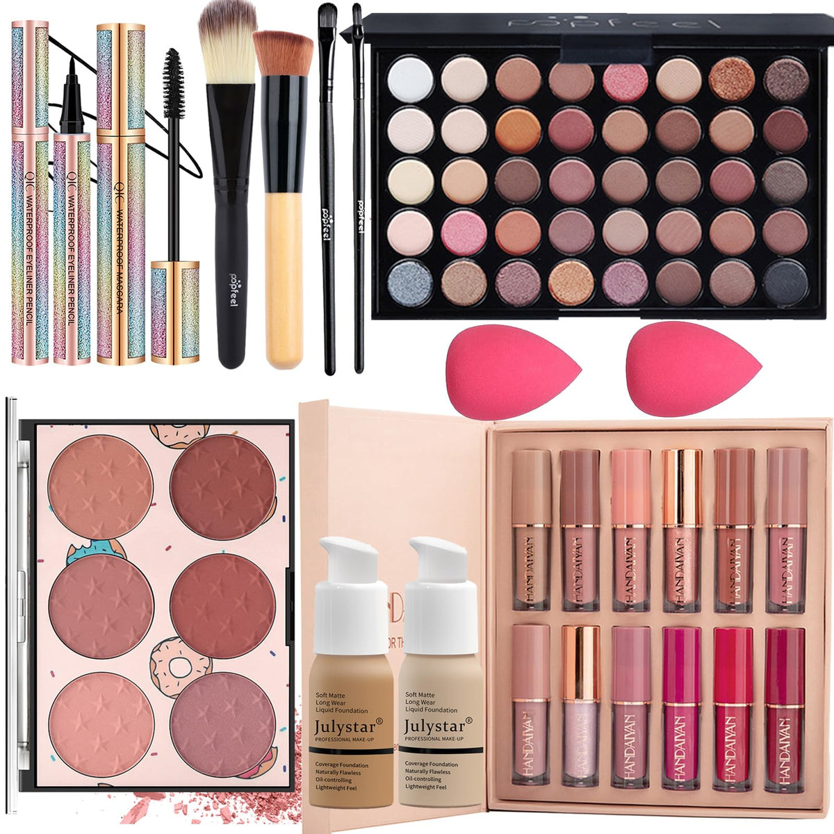 Joyeee Makeup Kit for Women Full Kit, All in One Makeup Gift Set, Make up Kits for Beginners and Professionals - Eyeshadow Palette, Liquid Lipstick, Mascara, Blush, Eyeliner, Foundation, Brush