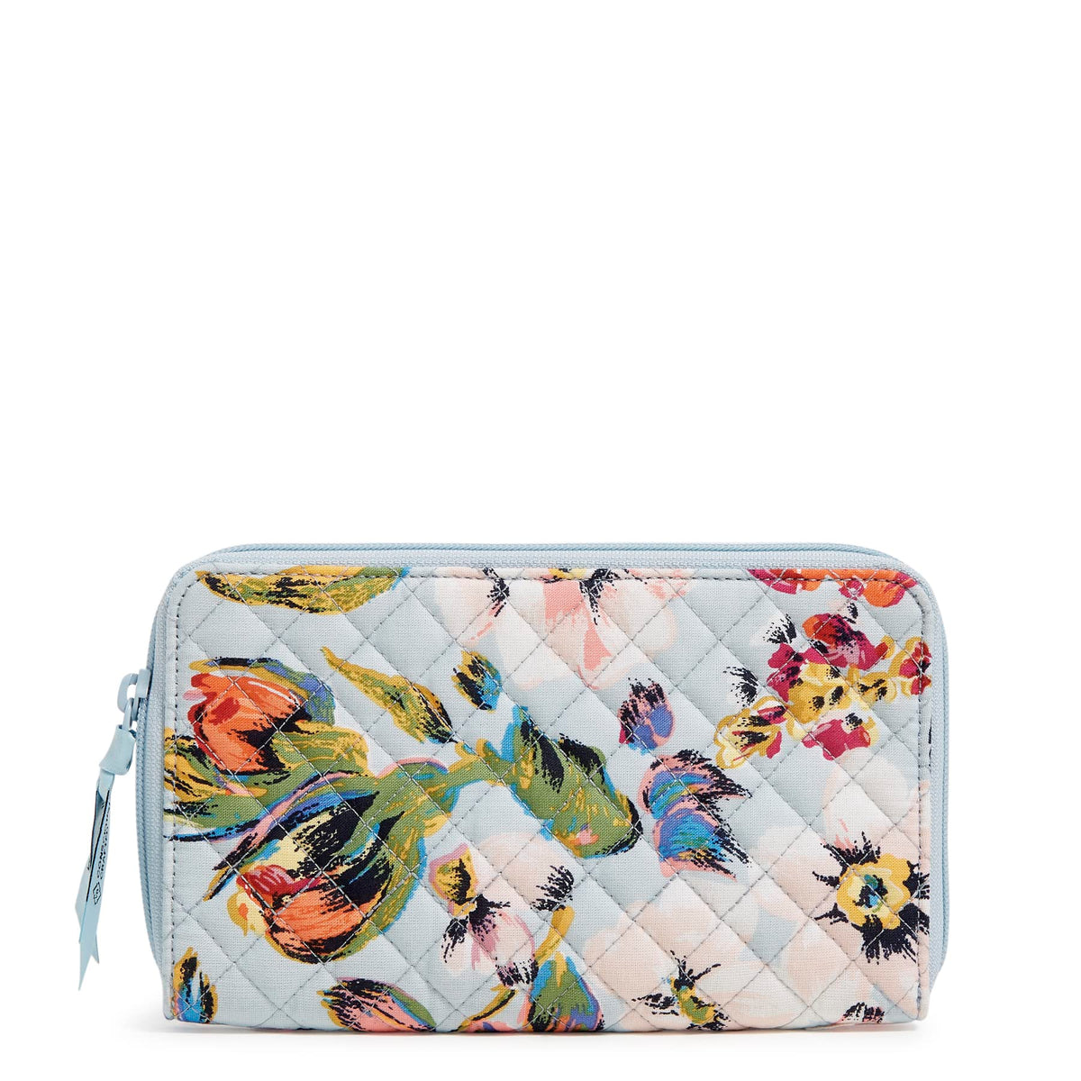 Vera Bradley Women's Cotton Deluxe Travel Wallet With RFID Protection, Sea Air Floral - Recycled Cotton, One Size