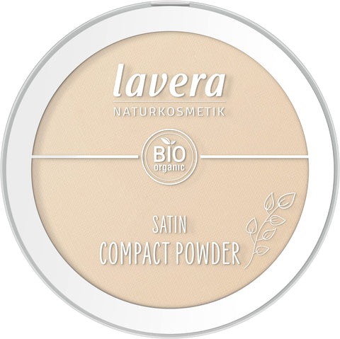 lavera Satin Compact Powder -Medium 02- nude - Bio-MandelÃƒÂ¶l & Bio-Reispulver - Vegan - mattierend - langanhaltend - Samtige Textur (1 x 9,5g)