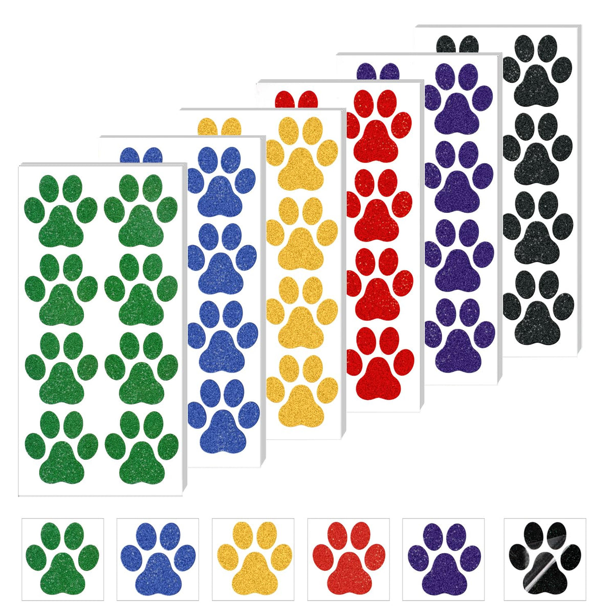 30 sheets 240pcs Dog Paw Glitter Temporary Tattoos, Paw Print Tattoo Face Tattoos Sticker Dog Paw Body Tattoos for Women Girls Face Body Accessories