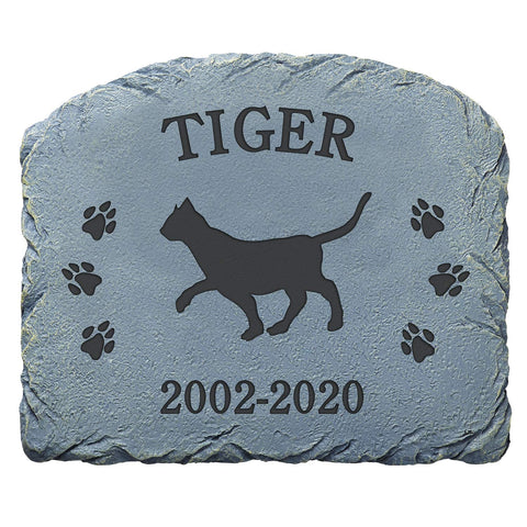 Let's Make Memories Personalized Pet Breed Memorial Stone - Cat - Sympathy - Resin Garden Stone