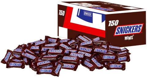 Snickers, Caramel & Peanuts Bulk Chocolate Box, Milk Chocolate Minis Case 150x 18g
