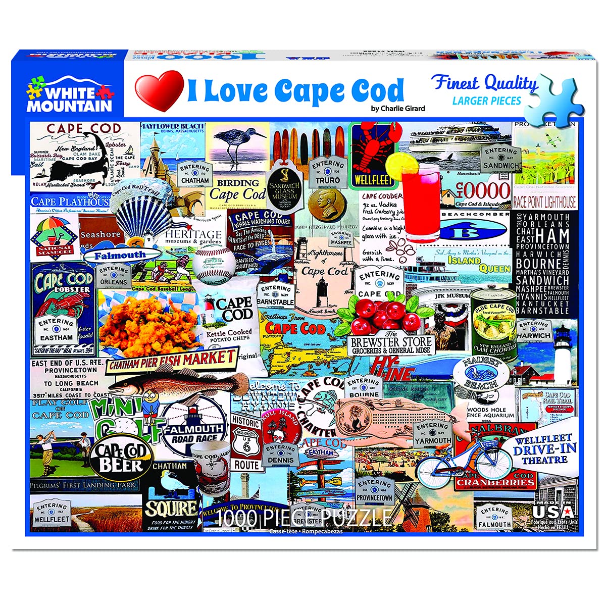 White Mountain Puzzles I Love Cape Cod - 1000 Piece Jigsaw Puzzle