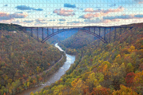 Jigsaw Puzzle for Adults 1000 Piece Fayetteville New River Gorge Bridge West Virginia USA Travel Souvenir
