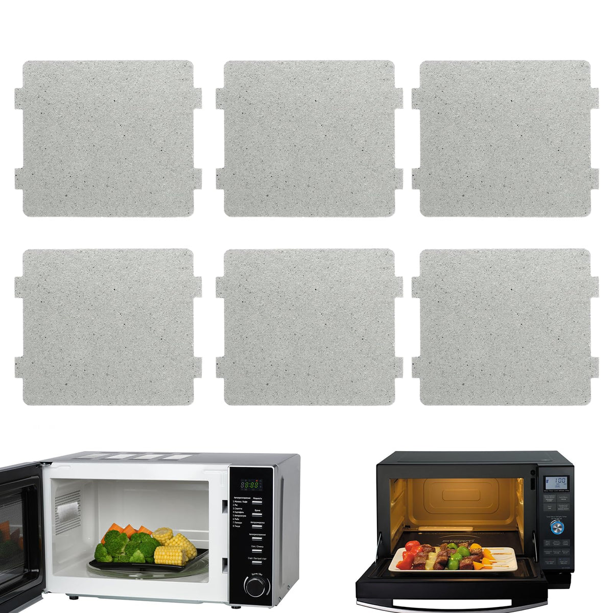 6PCS Microwave Wave Guard Heat Resistant Waveguide Cover Replacement Insulated Repairing Accessories Compatible with Multiple Brands Universal Mica Sheet for Kitchen Micro-Wave Ovens Bread Machine
