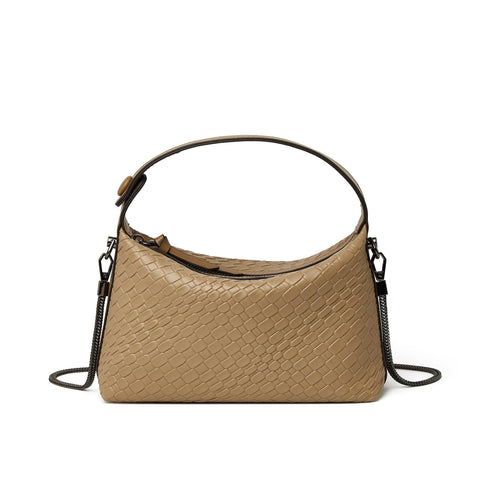 DORIS&JACKY Small Hand Tote Handbag For Women Designer Vegan Top Handle Crossbody Purse With Metal Chain Strap, 4-grey
