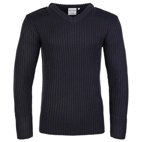 Fort Men's 120v V-Neck Combat Jumper, Navy, XXL