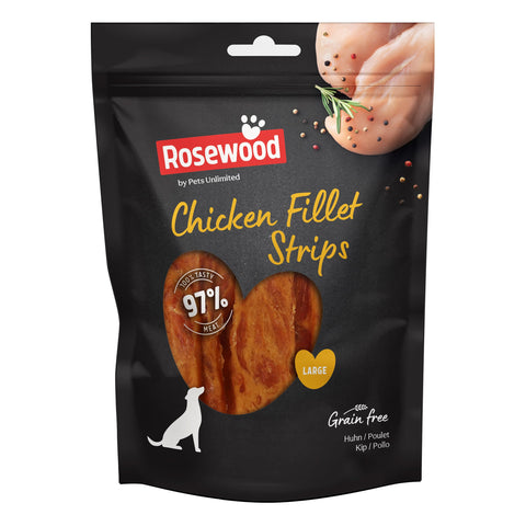 Pets Unlimited Chicken Filet Strips Large, 150g transparent