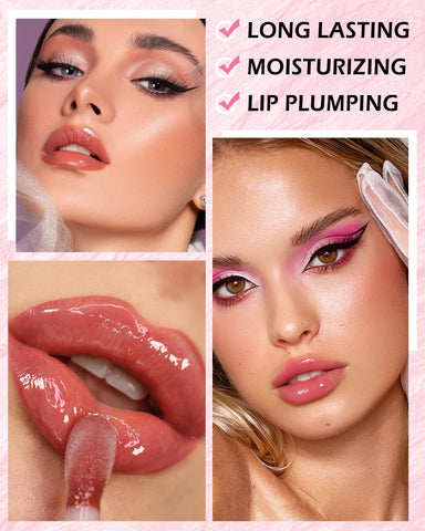 Hydrating Lip Glow Reviver Oil, Shine Comforts Plumping Lip Oil Gloss, Moisturizing Tinted Red Lip Gloss Non-Sticky Long-Lasting Fruit Flavored Lip Stain Oil, Lipgloss for Women Dry Lips Care(Cherry)