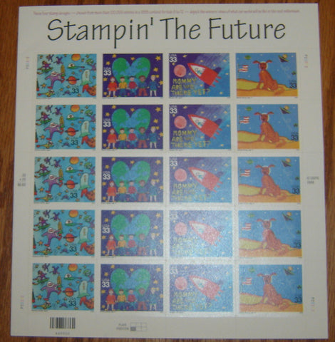 USPS Stamp Sheet- 33 cent stamps- Stampin' the Future