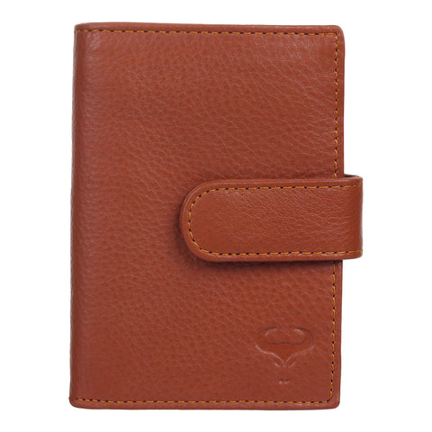 Leather Credit Card Wallets for Men Women Credit Card Holder Men RFID Protector Small Bifold Men's Wallet Compact Credit Debit Card Holder Case with Bank Note Section - Christmas Clearance -Cognac