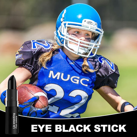 Jutqut 2Pcs Eye Black Stick, Cream Eyeblack Tube for Sports, EyeBlack Football/Baseball/Softball/Lacrosse, EyeBlack Stick Easy to Color, Halloween Costume Cosplay Face Paint Makeup Stick Lip Smacking and Body Paint