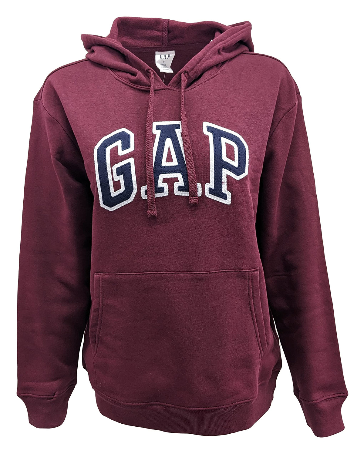 Gap Factory Womens Fleece Arch Logo Pullover Hoodie (Large, Merlot (Dark Logo))