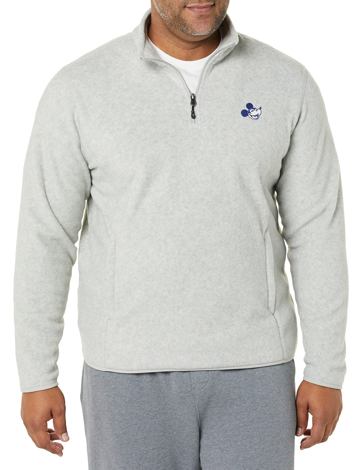 Amazon Essentials Disney | Marvel | Star Wars Mens Polar Fleece Quarter-Zip Mock Jackets, Happy Mickey, M