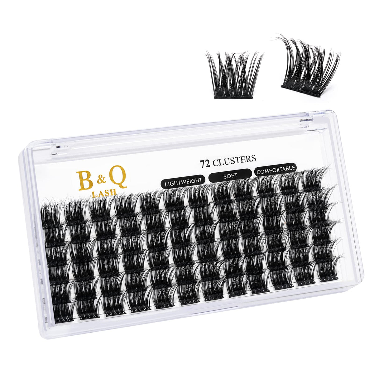 B&Qaugen Lash Clusters B16 D Curl 14mm DIY Lash Extensions 72 Clusters Lashes C D Curl B&Q LASH Wispy Volume Lashes Eyelash Clusters Extensions Individual Lashes Cluster DIY at Home (B16,D-14mm new)