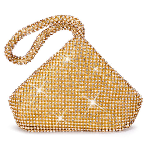 MINGPINHUIUS Evening Clutch Bag for Women Girls - Upgraded Larger Size Fashion Luxury Rhinestone Shiny Clutch Purse Bags Hobo Tote Hangbags for Wedding Dinner Cocktail Party Banquet Prom Dating
