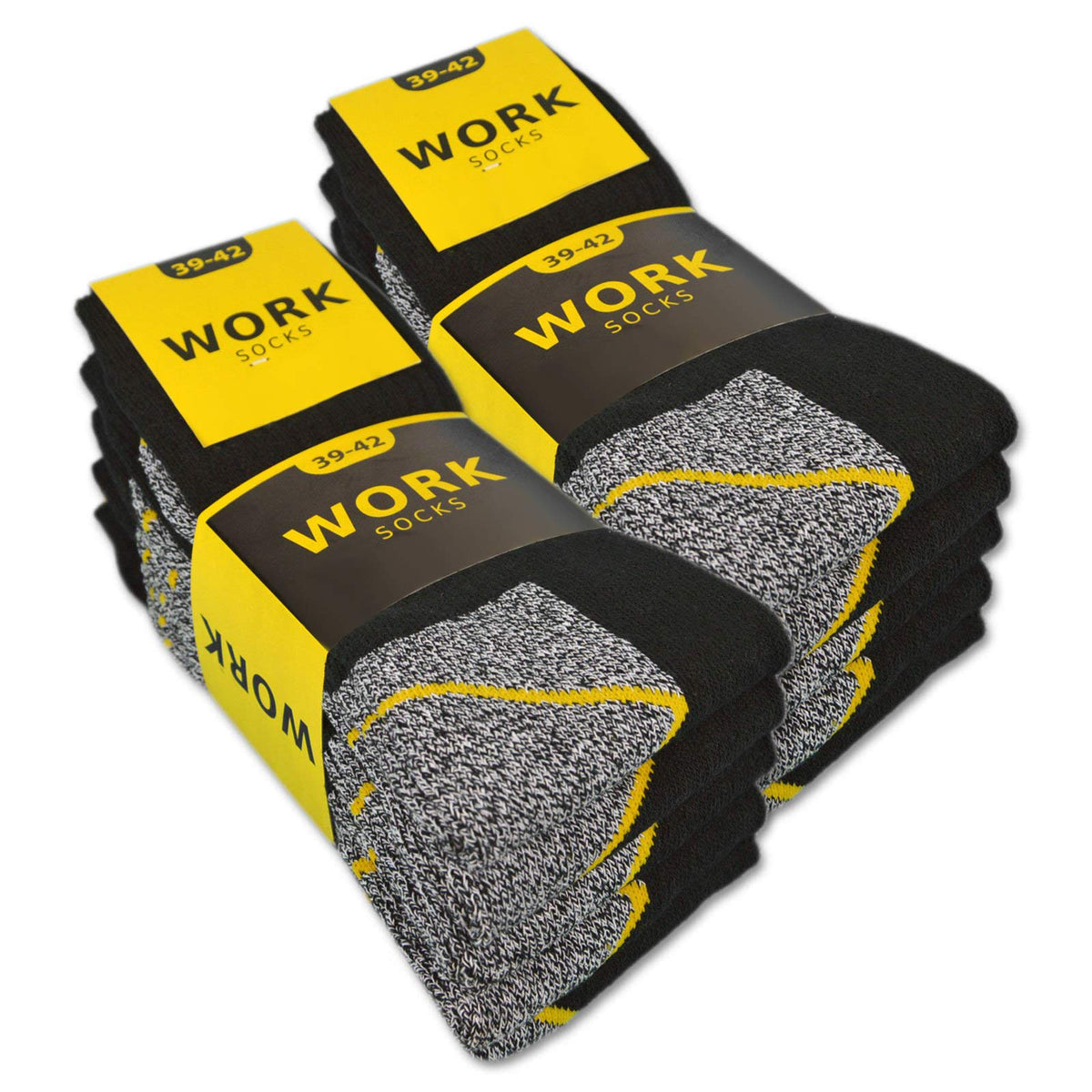 sockenkauf24 10 or 20 Pairs Men's Work Socks (6-8, 10 Pairs | Black/Greying)