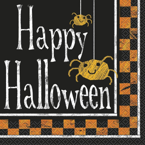 Checkered Halloween Party Napkins, 16ct