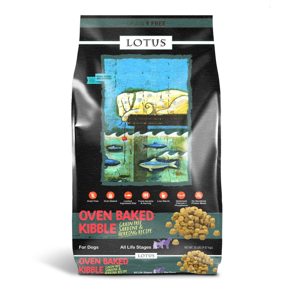 Lotus Dry Dog Food, 20 Lb, Sardine And Pollock