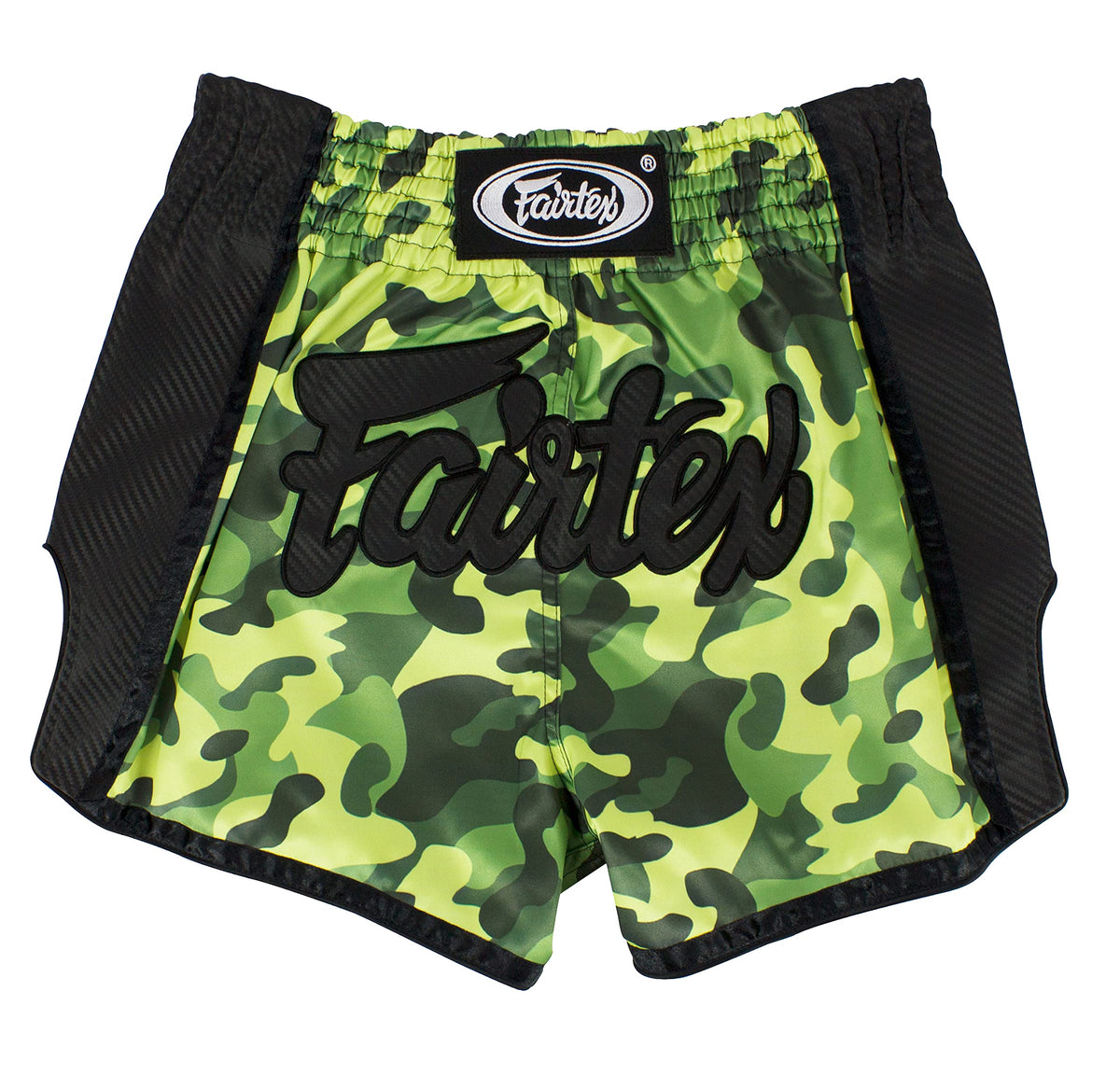 Fairtex Slim Cut Muay Thai Boxing Shorts - BS1710 (Green Camo, X-Large)