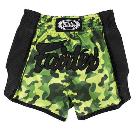 Fairtex Slim Cut Muay Thai Boxing Shorts - BS1710 (Green Camo, X-Large)