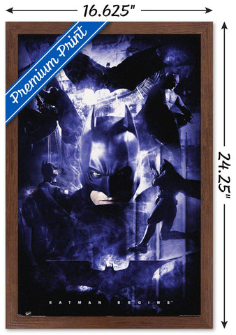 Trends International DC Comics - Batman - Action Wall Poster, 14.725" x 22.375", Mahogany Framed Version