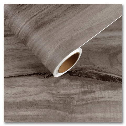 CRE8TIVE Grey Wood Effect Vinyl Self Adhesive Wood Effect Wallpaper for Living Room Kitchen Vinyl Wrap for Furniture Bedroom Decor Sticky Back Plastic Roll Waterproof Contact Paper Thick 30cm x 200cm