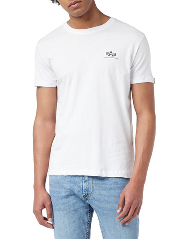 Alpha Industries Men's Basic T Small Logo T-Shirt, White, L