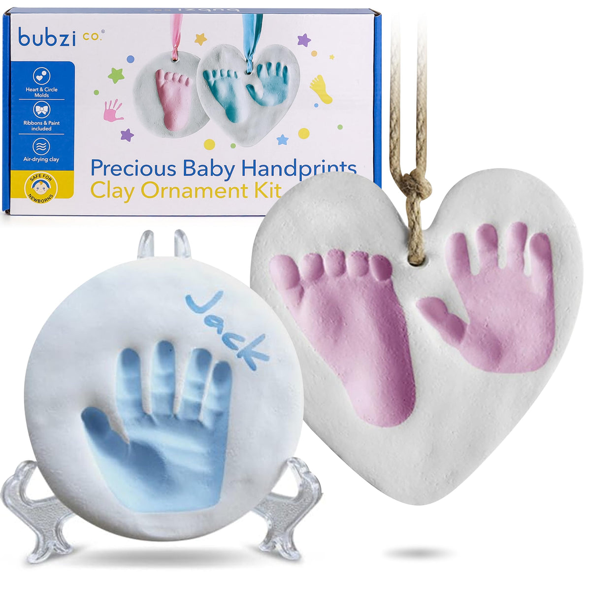 Baby Handprint and Footprint Kit Ornament Makers for Baby Girl Gifts & Baby Boy Gifts, Unique, Memory Art Personalized Baby Gifts for Baby Registry, Keepsake Box Nursery Decor