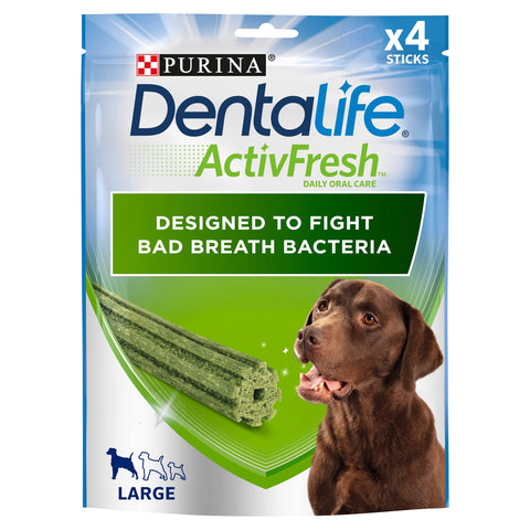 DENTALIFE ActivFresh Large Dog Treat Dental Stick 4 Sticks, Pack of 6