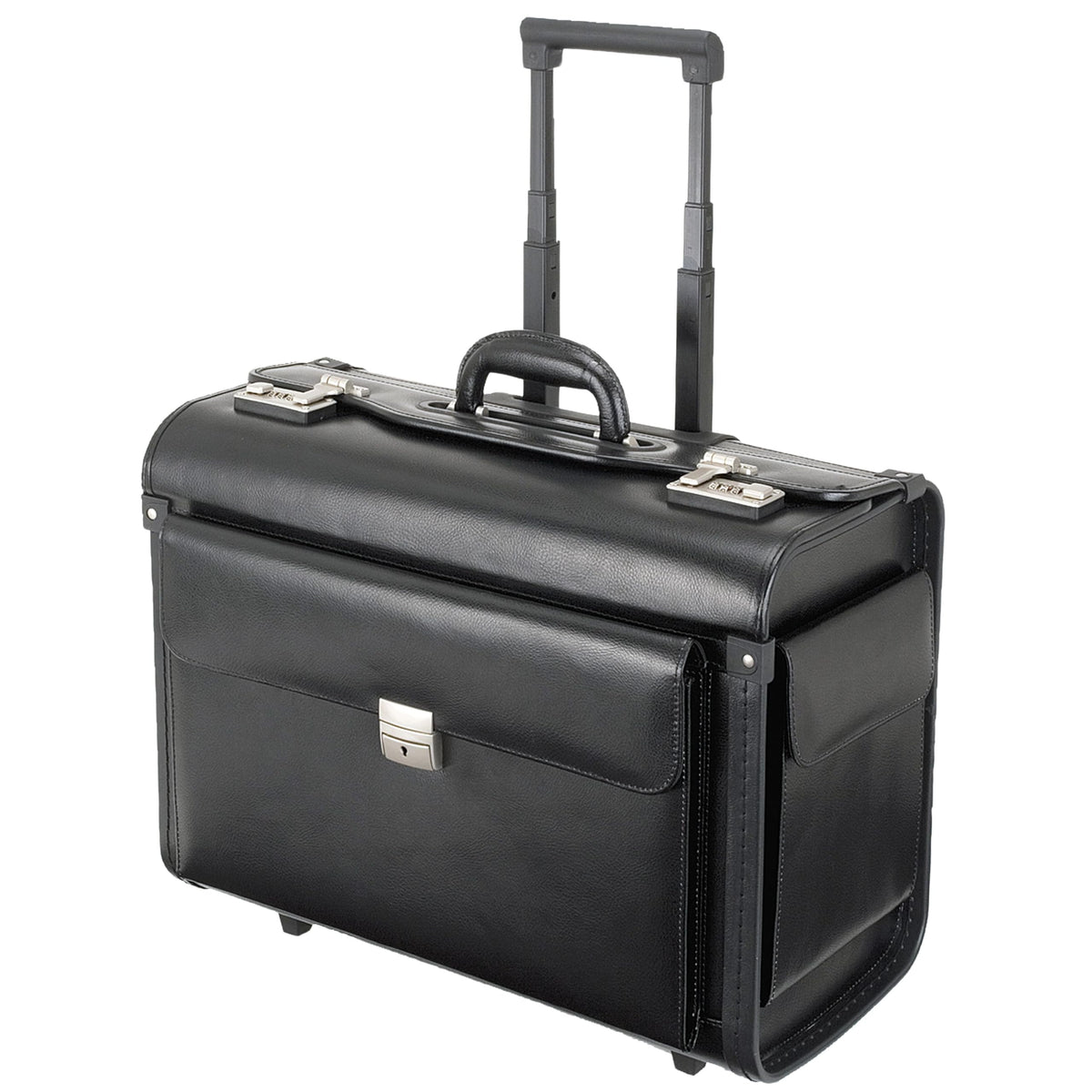 Alassio - 92705 SILVANA - trolley pilot case, wheeled, leather, black