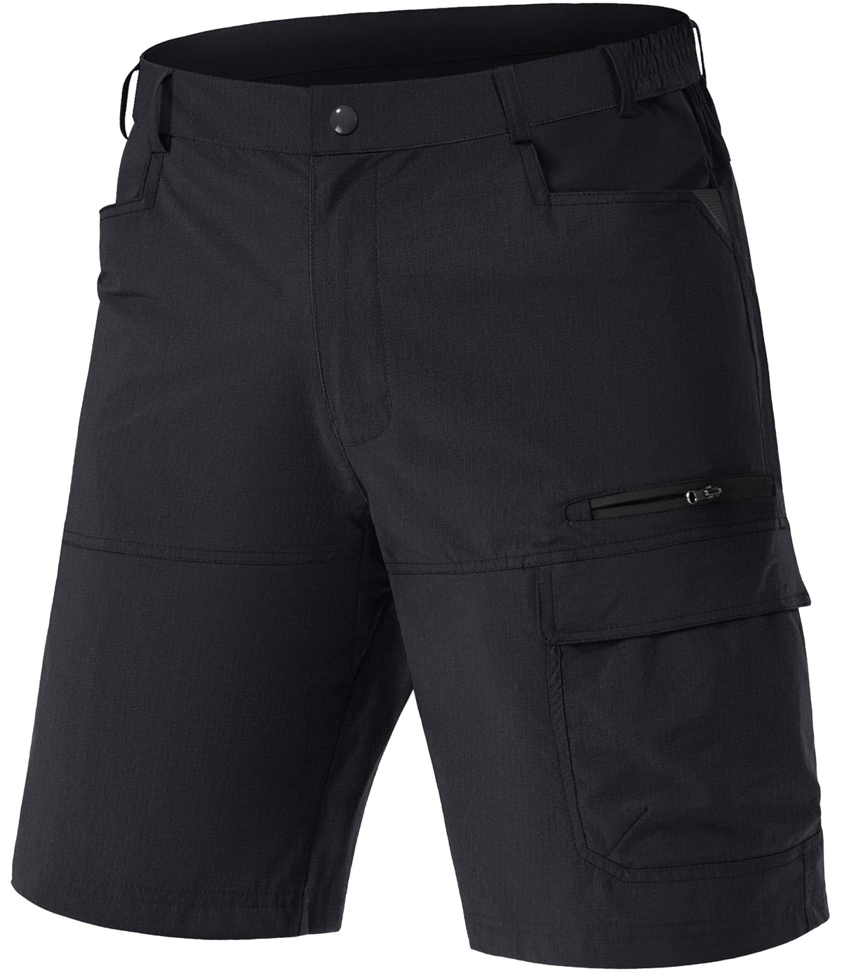 TACVASEN Mens Shorts with Pocket Cargo Shorts Quick Dry Work Shorts Elastic Waist Golf Shorts Summer Shorts Black,34