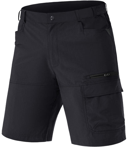 TACVASEN Mens Shorts with Pocket Cargo Shorts Quick Dry Work Shorts Elastic Waist Golf Shorts Summer Shorts Black,34