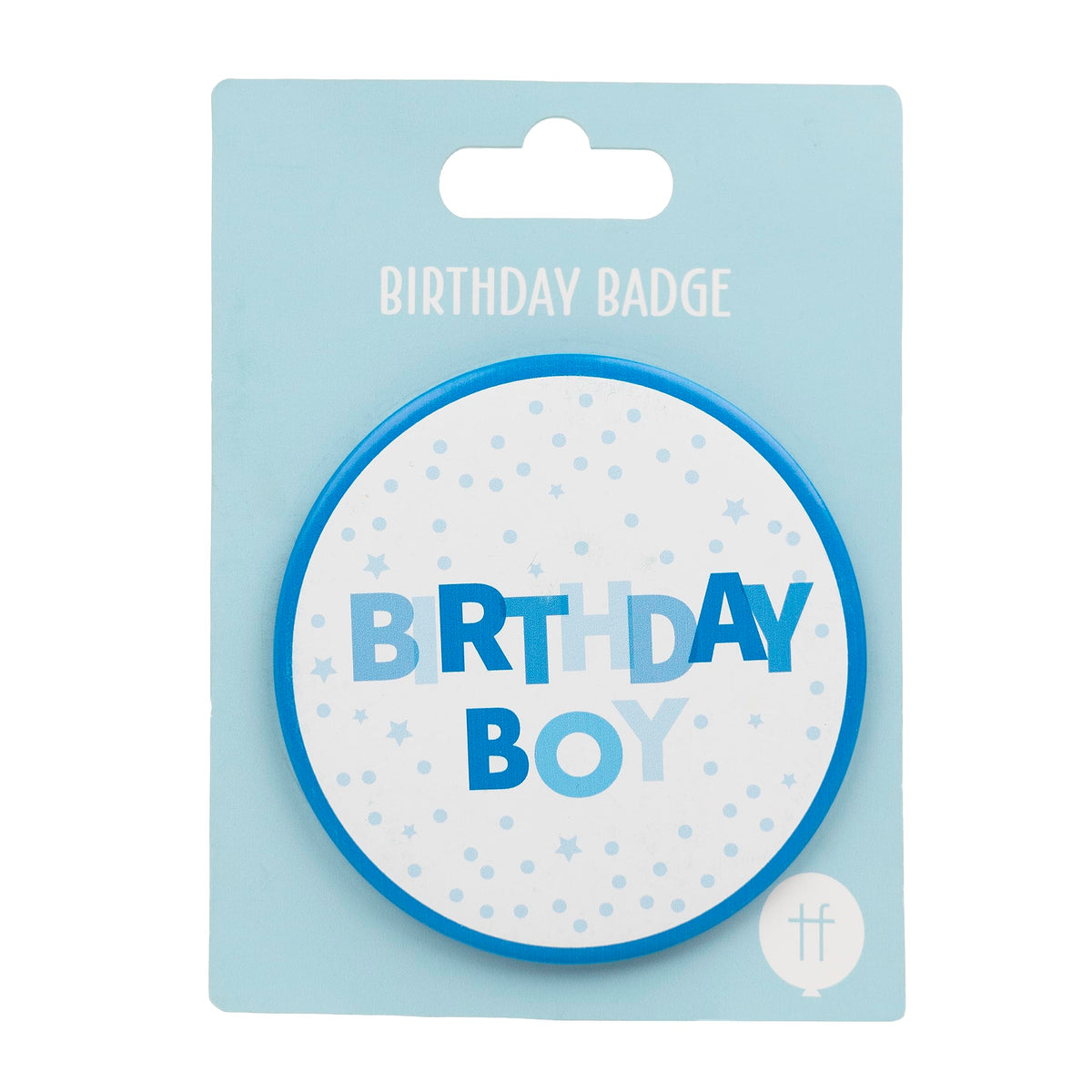 Talking Tables Blue Birthday Boy Badge with Pin-8cm Party Accessory for Special Celebrations