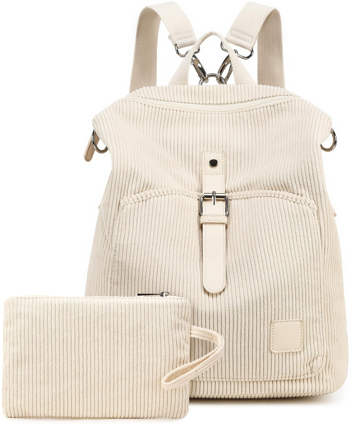 CAMTOP Backpack Purse Set Women Girls Ladies Fashion Casual Lightweight Shoulder Bag Wallet Travel Daypack (Beige)
