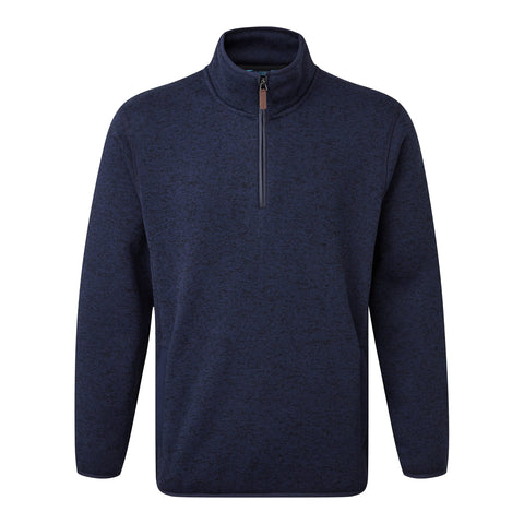 Fort - Easton Pullover - Large - Navy Fleece - Quarter Zip - Zipped Pockets - Comfortable & Durable - Work Fleece - Mens Fleece Jumpers - Winter Workwear