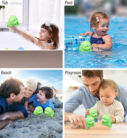 DolliBu Sea Lion Bath Buddy Squirter - Floating Green Sea Lion Rubber Bath Toy, Fun Water Squirting Bathtime Play For Toddlers, Cute Sea Life Animal Toy For The Bathtub, Beach, & Pool for Girls & Boys