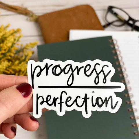 Swaygirls self love sticker | Progress over perfection sticker | Positive sticker quotes by swaygirls | Inspirational decals | Self care stickers | Sticker quotes for a laptop, water bottle etc