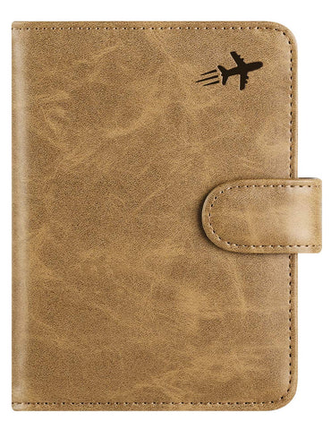Passport Holder Cover Wallet RFID Blocking Leather Card Case Travel Accessories for Women Men (#Brown)