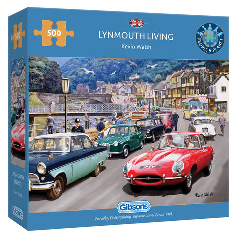 Lynmouth Living 500 Piece Jigsaw Puzzle | Car Jigsaw Puzzle | Sustainable Puzzle for Adults | Premium 100% Recycled Board | Great Gift for Adults | Gibsons Games