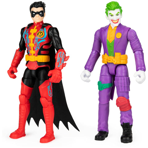 DC Comics Batman 4-inch Robin and The Joker Action Figures for Boys with 6 Mystery Accessories, Kids Toys for Boys Aged 3 and up