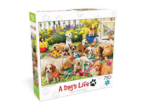 Buffalo Games - Puppy Playground - 750 Piece Jigsaw Puzzle Multicolor, 24"L X 18"W