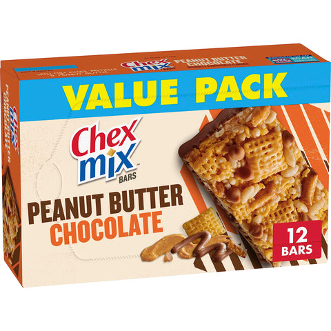 Chex Mix Peanut Butter Chocolate Treat Bar, Value Pack, 12 Bars