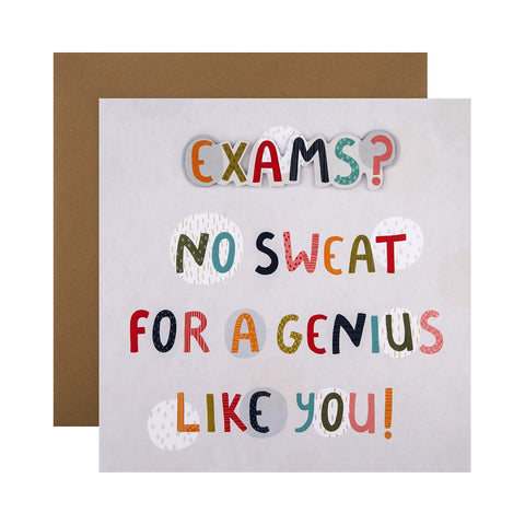 Hallmark Exam Success Congratulations Card - Contemporary Embossed Text Design