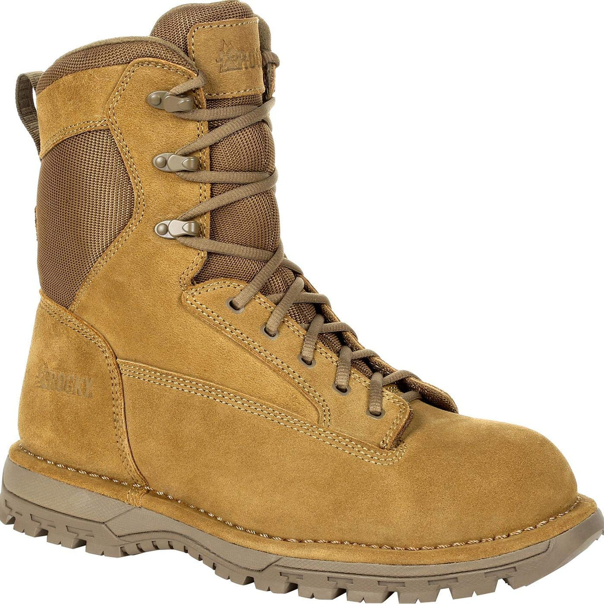 ROCKY Portland 8" Side Zip Composite Toe Public Service Boot Size 9(M) Coyote Brown