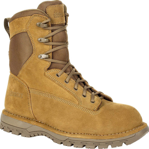 ROCKY Portland 8" Side Zip Composite Toe Public Service Boot Size 9(M) Coyote Brown